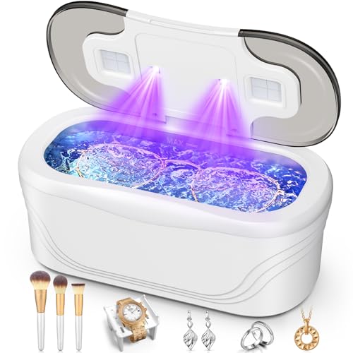 Ultrasonic Cleaner, 48KHz Jewelry Cleaner 400ML, Ultrasonic Retainer Cleaner for Eyeglasses Rings Watch Band Necklace Eari...