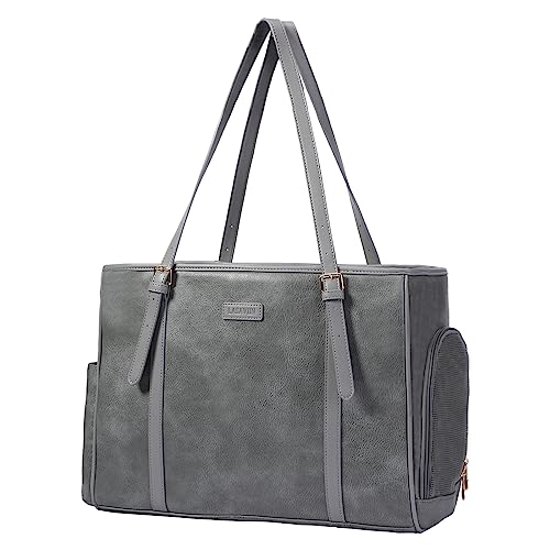 Lasaviin Fashion Dog Purse Pet Carrier Leather Bag for Small Dogs Cats Puppy, Portable Tote Bag Airline Approved Soft-Side...