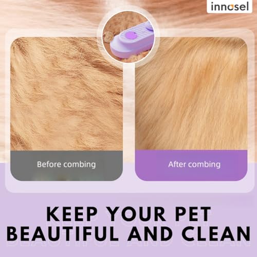 Cat Steam Brush for Shedding, 4-in-1 Rechargeable Pet Grooming Brush for Cats & Dogs, Anti-Static, Massage, Cleaning & Com...