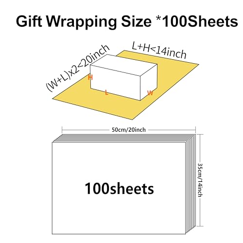 Bobobag 100 Sheets 14"X20" Metallic Gold Tissue Paper for Gift Bags, Christmas Gift Wrapping, Birthday,Anniversary, Holida...