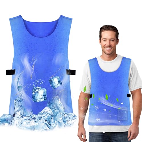 DWSFADA Ice Cooling Vest for Men Women, Reusable Adjustable Cold Coat Fabric Sport Cool Vest Body for Cycling, Running Out...
