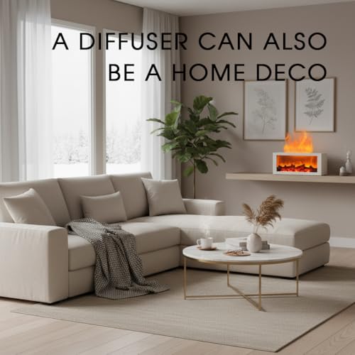 Essential Oil Diffuser,Fireplace Diffusers with 3 Aromatherapy Oils Set,300ml Color Flame Aroma Diffuser with Remote Contr...