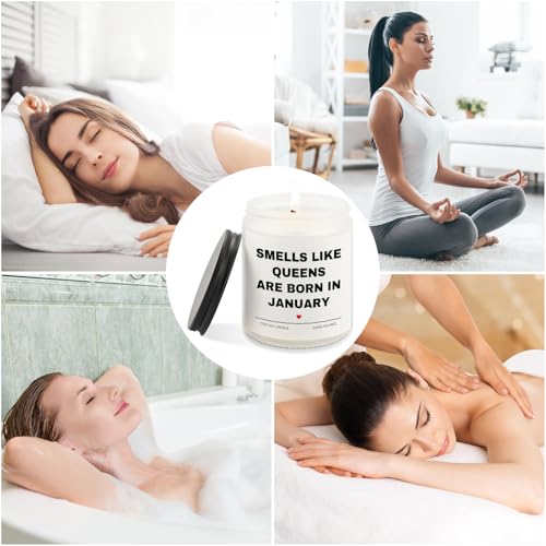 Aremdys Birthday Gifts for Women, January Candle for Queens are Born in January, 20th 30th 40th 50th Happy Bday Gifts Idea...