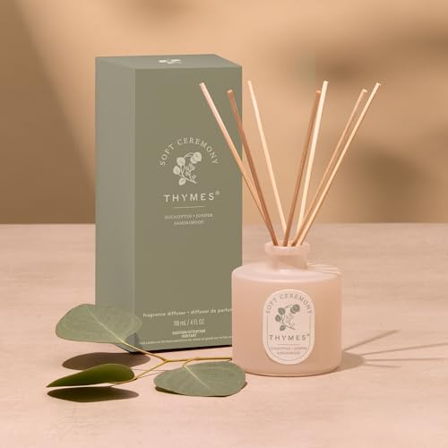Thymes Petite Oil Reed Diffuser Set – Includes Reeds, Fragrance Oil & Glass Bottle – Luxury Scent Diffusers for Home Decor...