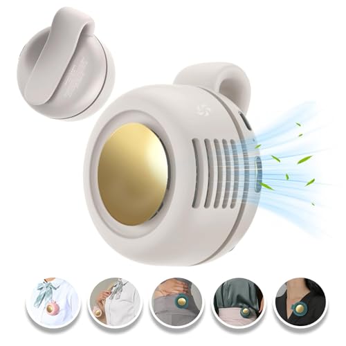 Ahuccf Portable Clip-On Fan, Mini USB Rechargeable 360° Rotatable Fan, 3-Speed Silent Mini Bladeless Fans