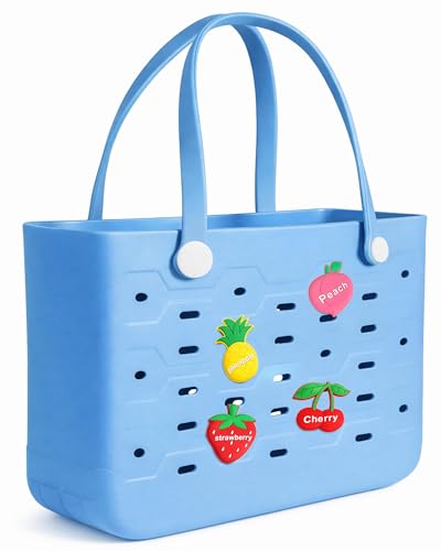 Beach Tote Bag for Women - Chic & Durable EVA Rubber Beach Bag Waterproof, Sandproof Cave Bags, Large Capacity Pool Bag wi...