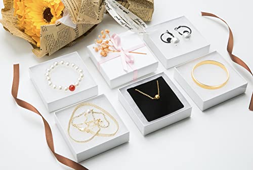 Magicool Hanger Magicool 20 Pack 3.5x3.5x1 Inch Cardboard Jewelry box Necklaces,Bracelets,Earrings,Small Gift Packaging,Je...