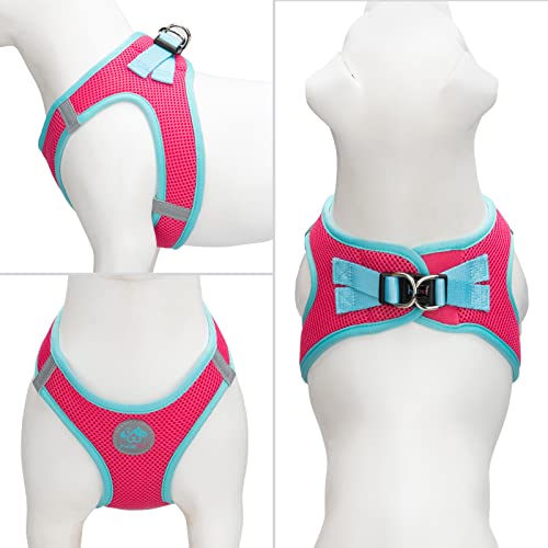 PHOEPET Step-in Dog Harness,Reflective Adjustable Dog Vest Harness, Soft Pet Walking Jacket with 2 Metal Leash Hooks for D...