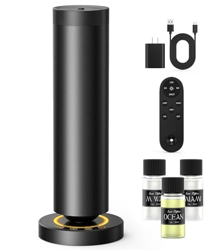 Dakomoda Waterless Diffuser with 90ML Essential Oils, Covers 1000 Sq Ft, Diffusers for Home Hotel, Adjustable Mist & Time...