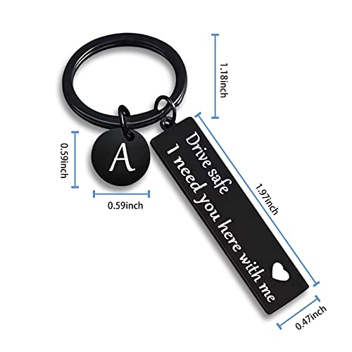 VICKHU drive safe keychain for boyfriend,26-letter keychain,gifts for boyfriend on birthday christmas valentines day