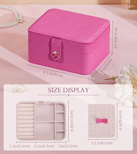 Homde Jewelry Box Small for Women: Ring Earring Organizer Storage for Dresser - Necklace Bracelets Holder with Multi Compa...