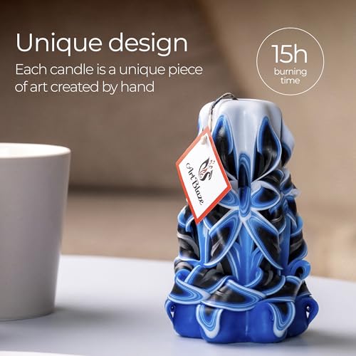 Carved Candles - Handmade Decorative Large Candle – Tall Long Burning Cute Spiral Candle for Women – for Home Decor, Cozy ...