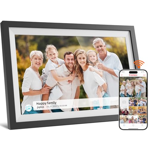 Digital Photo Frame,10.1 Inch Frameo Digital Picture Frame, 1280x800 IPS LCD Touch Screen,Auto-Rotate,16GB, Supports SD Ca...
