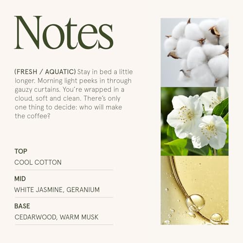 LA JOLIE MUSE Linen Cotton Oasis Scented Candle - Cotton, Jasmine & Warm Musk | 6 oz Natural Soy Wax | 40 Hours Clean Burn...