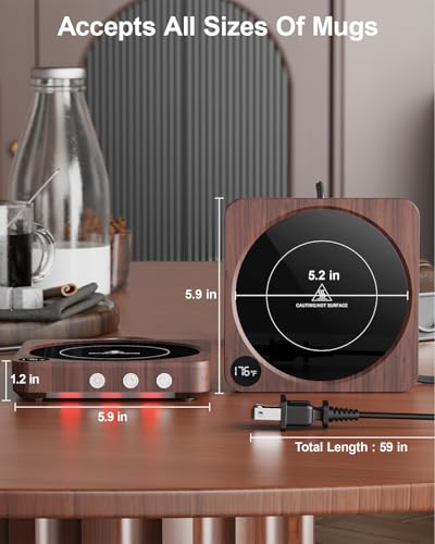 House Gem Mug Warmer - 36W Coffee Mug Warmer for Desk with Temperature Display, 2-12Hrs Auto Shut Off, Smart Candle Warmer...