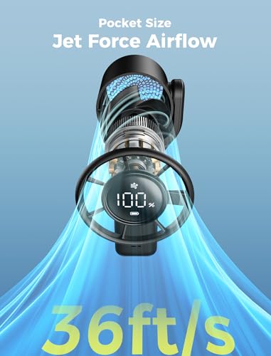 Aecooly Ultra-Pocket Portable Handheld Turbo Fan, 5 Gear AirGimbal Jet Force Airflow, Up to 15 Working Hours, USB Recharge...