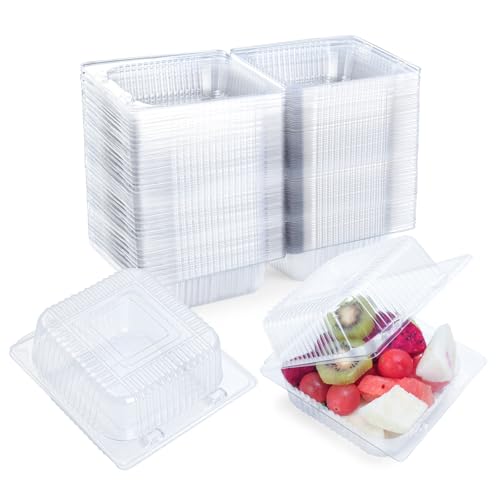 Evnlo 100 Count Clear Plastic Containers with Lids for Food, Thickened Disposable Sandwich Containers Clamshell Boxes for ...