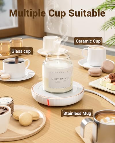HouseGem Large Candle Warmer Plate - Coffee Cup Mug Warmer for Desk, Candle Melter, Electric Mug Heater for Beverages, Mil...