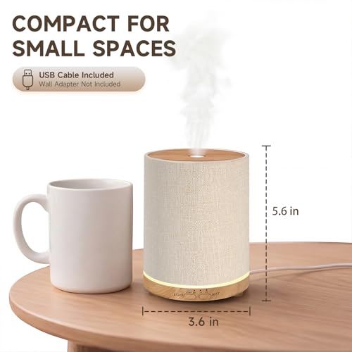 URPOWER 100ML Essential Oil Diffusers for Home with Linen Cover 7 Color Changing Lights, Timer & Auto-Off Scent Diffuser O...
