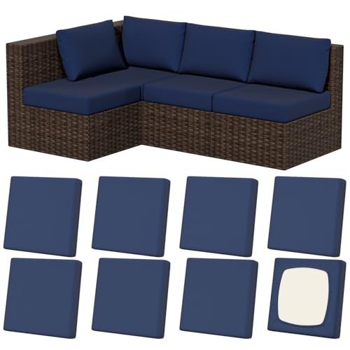 Vorshape 8Pcs Stretch Patio Cushion Covers, Outdoor Couch & Sofa Replacement Slipcovers for Patio Furniture Cushion Cover...