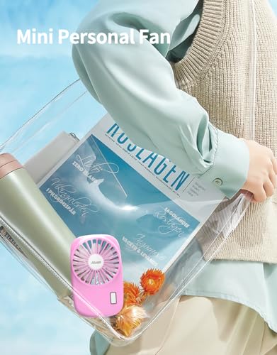 Aluan Handheld Mini Fan Powerful Small Personal Portable Speed Adjustable USB Rechargeable Eyelash Fan for Kids Girls Boys...