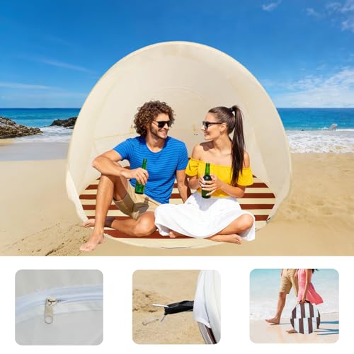 NexusOutdoor Portable Beach Tent Sun Shelter， UV - Resistant Lightweight Beach Pop Up Tent for Camping Trips, Fishing, Bac...