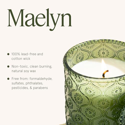 LA JOLIE MUSE Pine & Pomegranate Candle | Lemon, Pomegranate & Pine | 6 oz Natural Soy Wax | 40 Hours Clean Burn | Gift-Re...