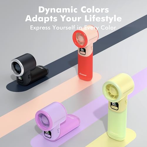 AMACOOL Portable Handheld Turbo Fan丨5 Speed Foldable Hand Fans丨Max 20 Hours Runtime丨Rechargeable Mini Pocket Cooling Fan f...