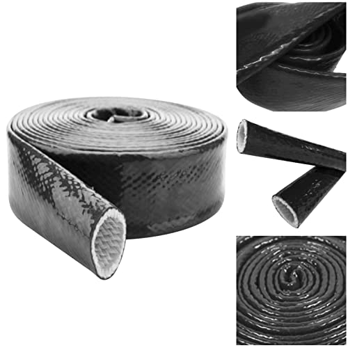 Insulation Heat Shielded Fire Thermo Armor Fire Sleeve Silicone Coated Fiberglass Heat Protection for Automotive Hose Line...