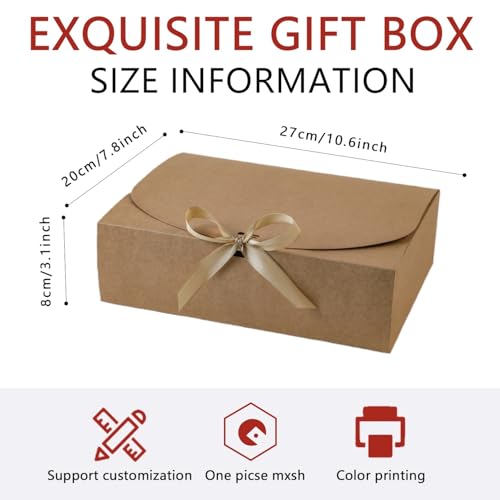 15 PCS Gift Boxes with Lids, 10.6x7.8x3.1 Inch Gift Boxes, Groomsmen Proposal Box, Luxury Gift Box with Ribbon for Bridesm...