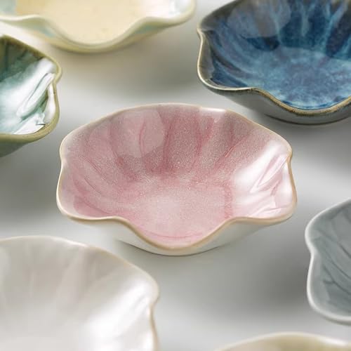 Koyzsen 2Pcs Ceramic Jewelry Dish - Lotus Leaf Shape, for Ring Holder Necklace Small Key, Suitable for Mother Friend Siste...