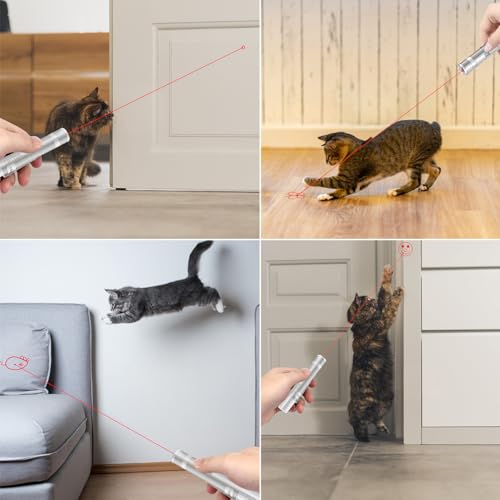TBTeek Cat Toys, Rechargeable, 3 Light Modes & 5 Fun Patterns, Portable Interactive Kitten Pet Dog Cat Mouse Toy for Fun C...