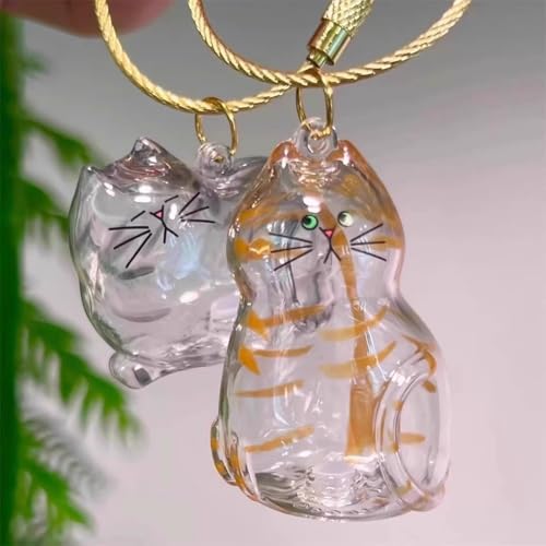 Pet Fur Memorial Keychain-Transparent cat Hair Keychain,Pendant for Cat & Dog Hair Collection -Animal Lovers Keepsake Gift