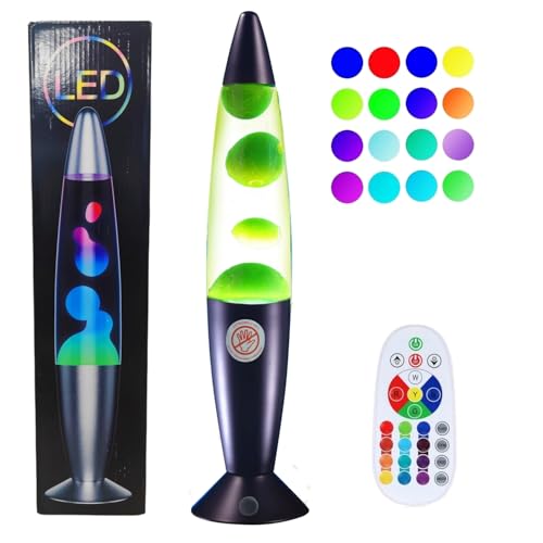 LEHAHA 13.5" LED Liquid Motion Lamp - Versatile Remote Control for 17 Unique Color Transitions, Soothing Liquid Night Ligh...