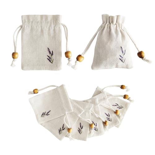 Daclubmenxy 20 PCS Lavender Bags, Lavender Sachet Empty Bag, Drawer Sachets with Drawstring Cotton Pouch for Filling Spice...