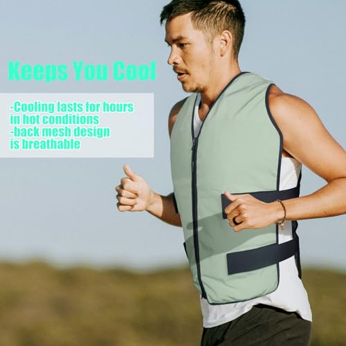 MR.ICE Cooling Vest for Men & Women - Adjustable Ice Vest for Motorcycle, Workers, Sports, Outdoor, Heat Relief