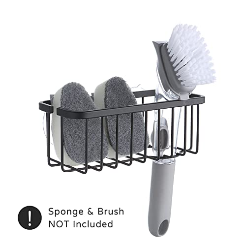 SunnyPoint NeverRust Deluxe Kitchen & Bathroom Sink Sponge Holder Organizer with Adhesive Mount - Additional Suction Cup I...