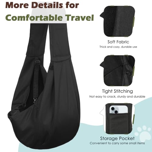 Pawaboo Small Dog Sling Carrier, Reversible Hands Free Dog Sling Carriers for Small Dogs and Cats, Puppy Slings Carrier wi...