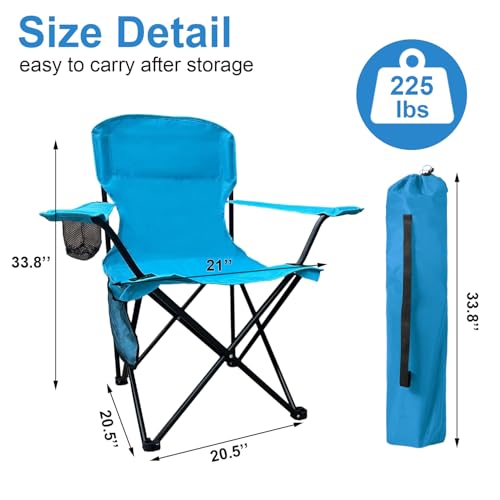 SAILARY Folding Camping Chairs Portable Outdoor Chair for Camping, Fishing, Beach, Picnic, Lightweight High Back Foldable ...