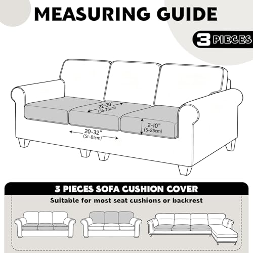 VANSOFY Couch Cushion Covers for Sectional Sofa, Stretch Jacquard Couch Seat Cushion Covers, Individual Washable Furniture...