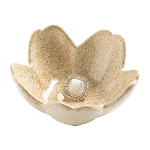 Flower Ring Holder Dish, Ceramic Jewelry Tray Dish, Small Trinket Dish, Jewelry Plate Bowl, Cute Jewlery Ring Holder Dish,...