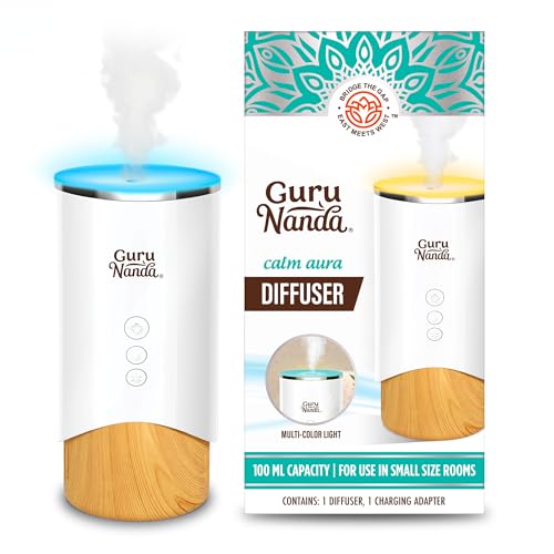 GuruNanda Calm Aura Essential Oil Diffuser, Sleek Modern Aromatherapy Diffuser with Turbo & Mist Modes, Auto Shut-Off Safe...