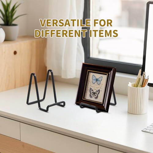 DIDUDIDU Plate Holder Easel Display Stand - Metal Plate Stands for Display - Tabletop Picture Stand - Black Iron Easels fo...