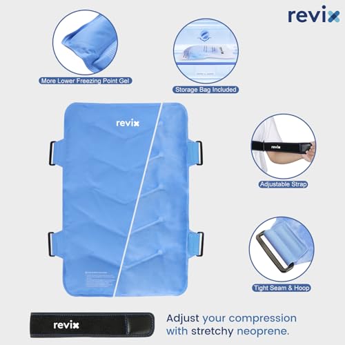 REVIX XXL Full Back Ice Pack Wrap, Reusable Gel Cold Compress for Upper and Lower Back, Long-Lasting Flexible Ice Pack for...