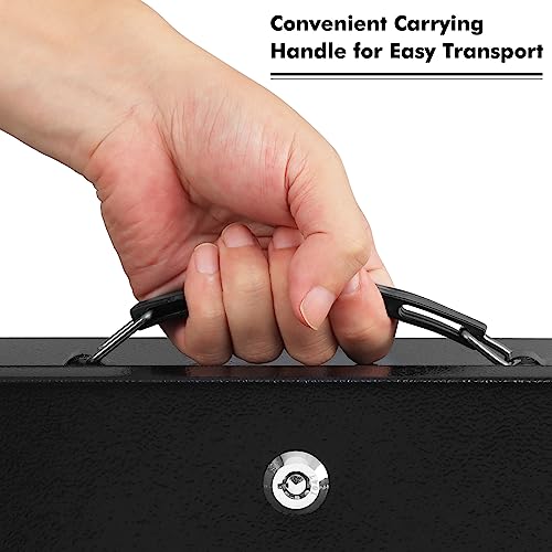 KYODOLED Fireproof Document Box with Key Lock, Small Lock Boxes for Personal Items, Fire and Water Resistance, Fireproof S...