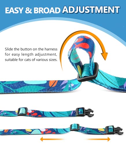 Halypet Cat Harness and Leash Set, Escape Proof [3 in 1 Adjustable & Lightweight] Cat Harness, Comfortable Soft Kitten Har...