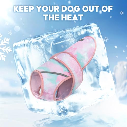 KYEESE Dog Cooling Vest, Lightweight Dog Cooler Jacket, 3D Breathable Mesh Pet Cooling Shirts for Summer with Reflective S...