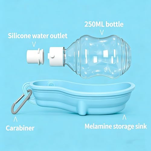 Foldable Pet Water Bottle for Travel, 2 in 1 Portable Dog Water Bottle, Travel Dog Bowls with Food Container, Leak-Proof &...