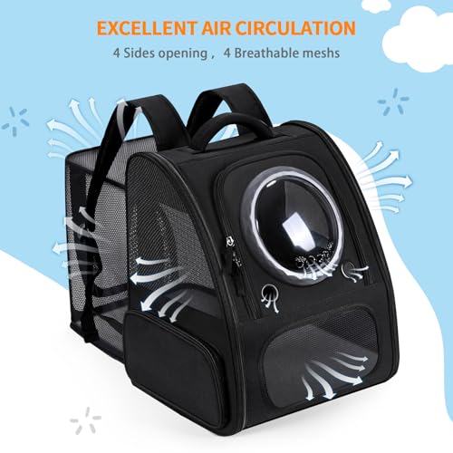 Dogs Backpack Carrier, Expandable Cat Carrier Backpack,Breathable Bubble Pet Backpack for Cat,Kitten and Small Puppy, Larg...