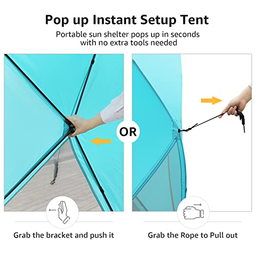 Old Bahama Bay Pop Up Beach Tent, Portable Shade Sun Shelter UPF50+ UV Protection for 4 Person Extendable Floor for Fishin...